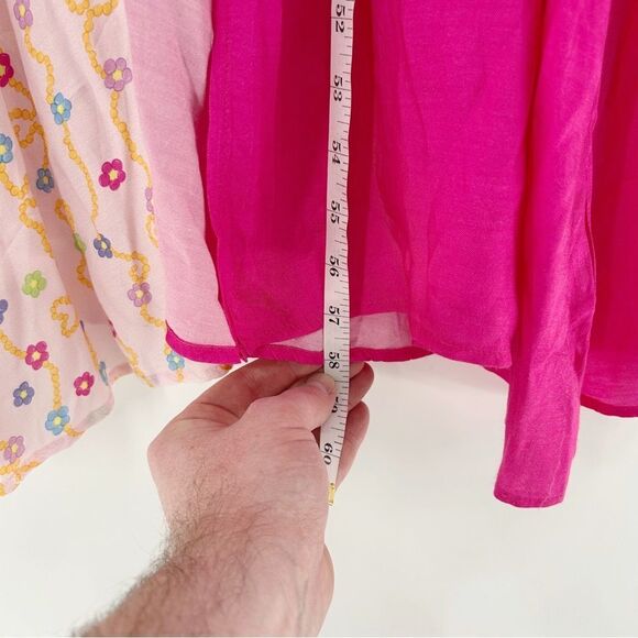 Julyliebe Pink White Floral Long Sleeve Ruffle Sleeve Dress Size NWT XXL - Picture 13 of 14